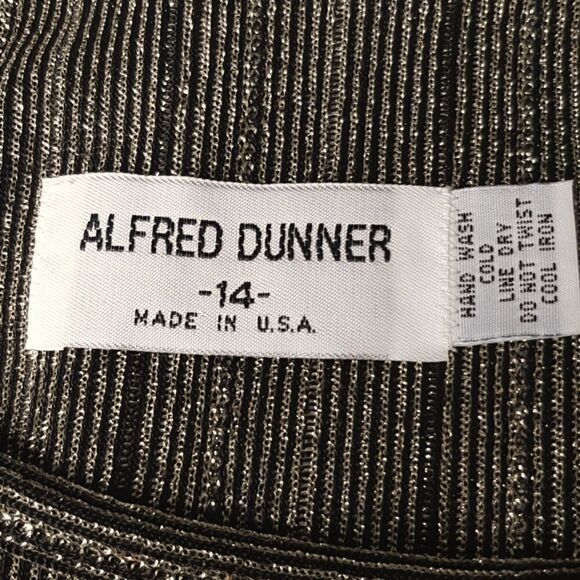 Alfred Dunner Gold and Black Button Down Shirt - Picture 6 of 11